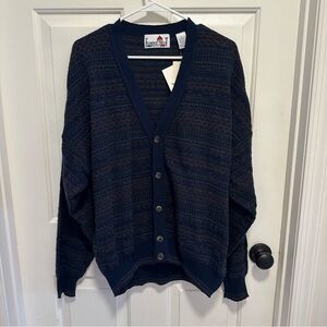 Vintage Florence Tricot Men’s Wool Blend Button Down Cardigan Coogi style Size L